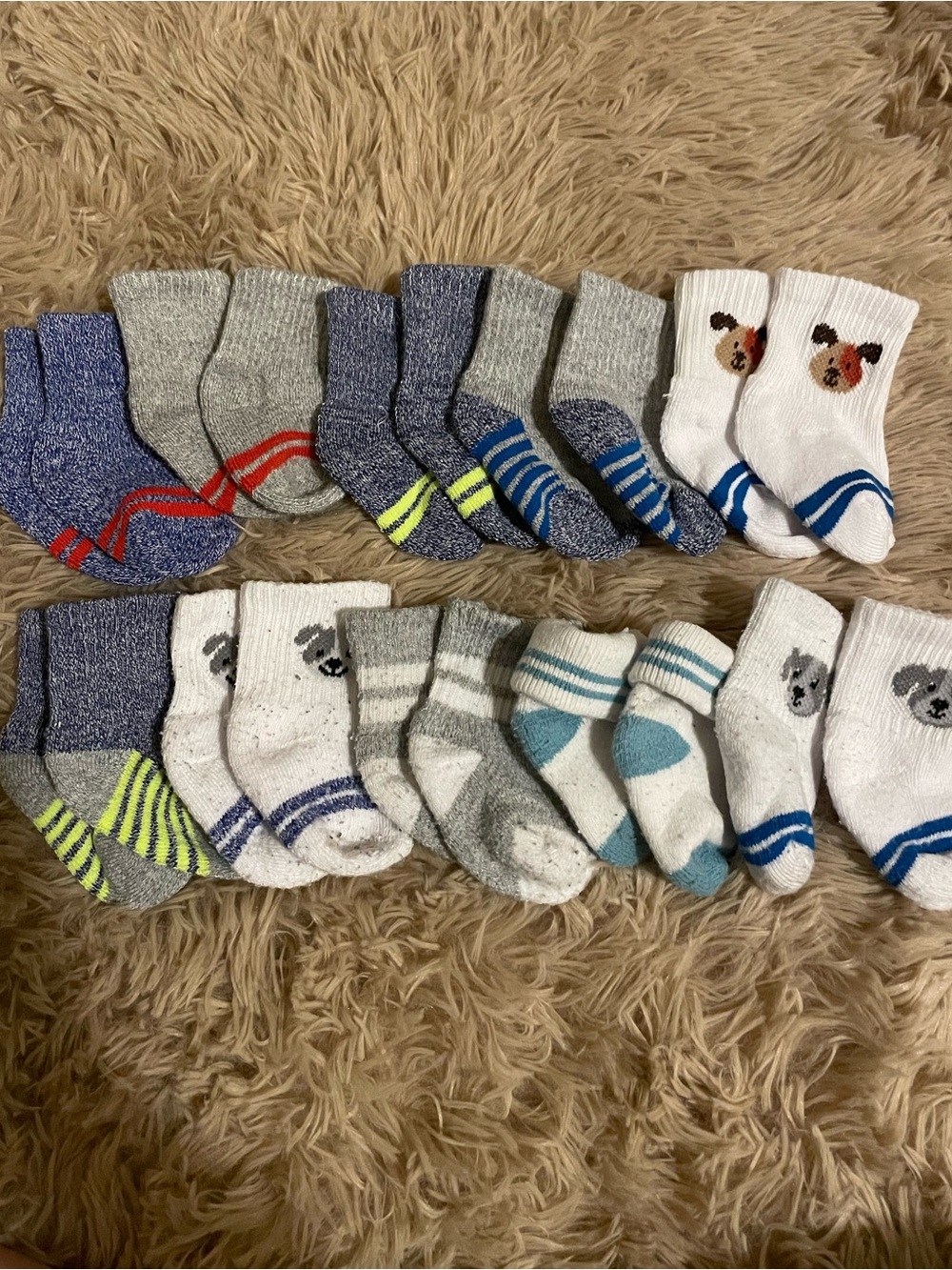 Assorted Baby/Toddler Sock Bundle - Blue, Gray, White
